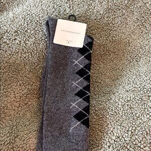 Anthropologie Charcoal and Black Argyle Women’s Socks